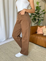 RFM Full Size High Rise Garment Dye Wide Leg Jeans - Trendsi - Flyclothing LLC