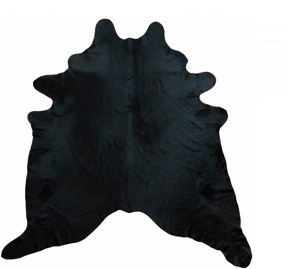 6 Ft Black Dyed Brindled Cowhide Rug - Homeroots