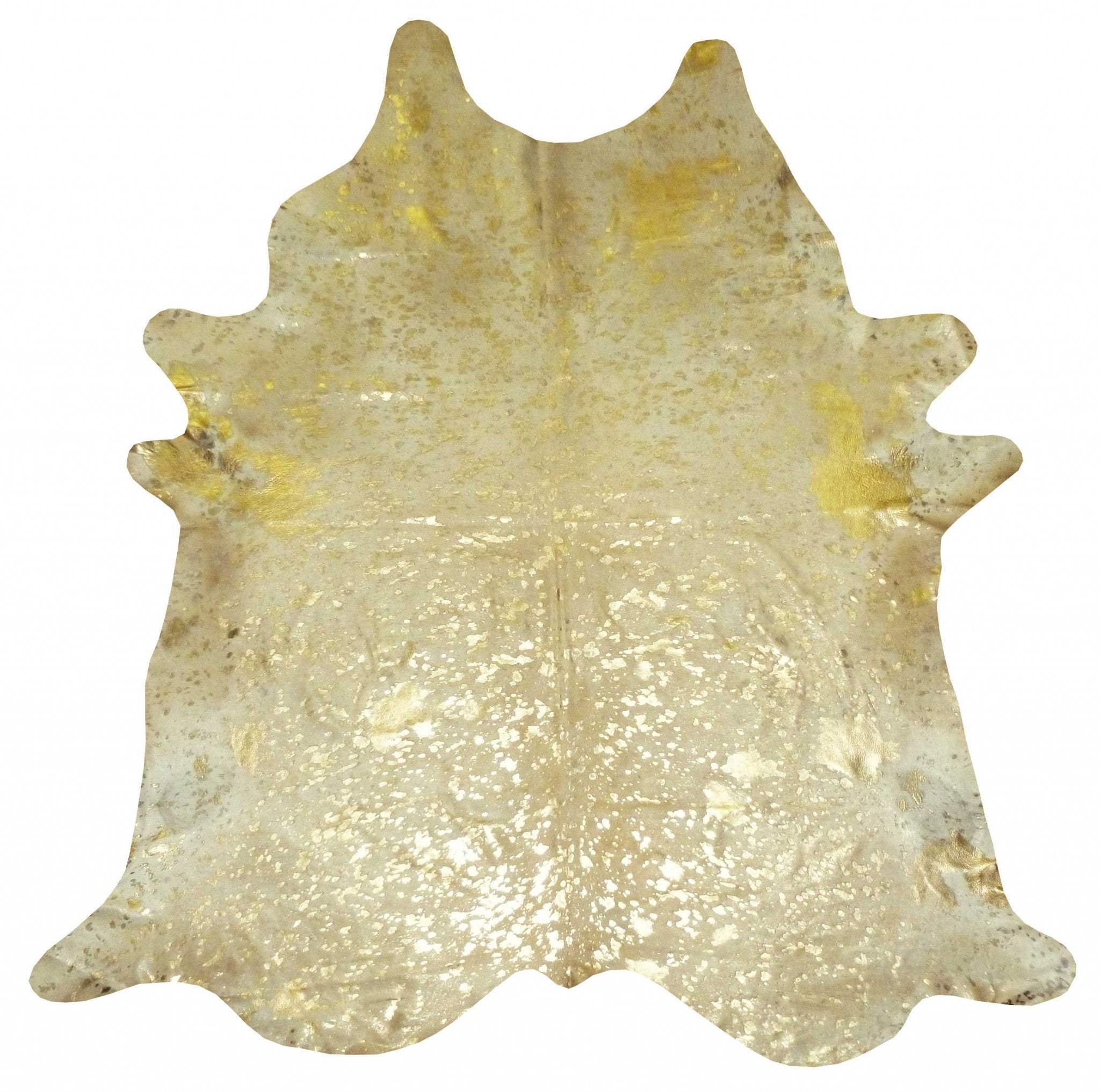 6.5 Ft Gold Devore Brindled Cowhide Rug - Homeroots - Flyclothing LLC