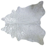 6.5 Ft  Silver Devore Brindled Cowhide Rug - Homeroots