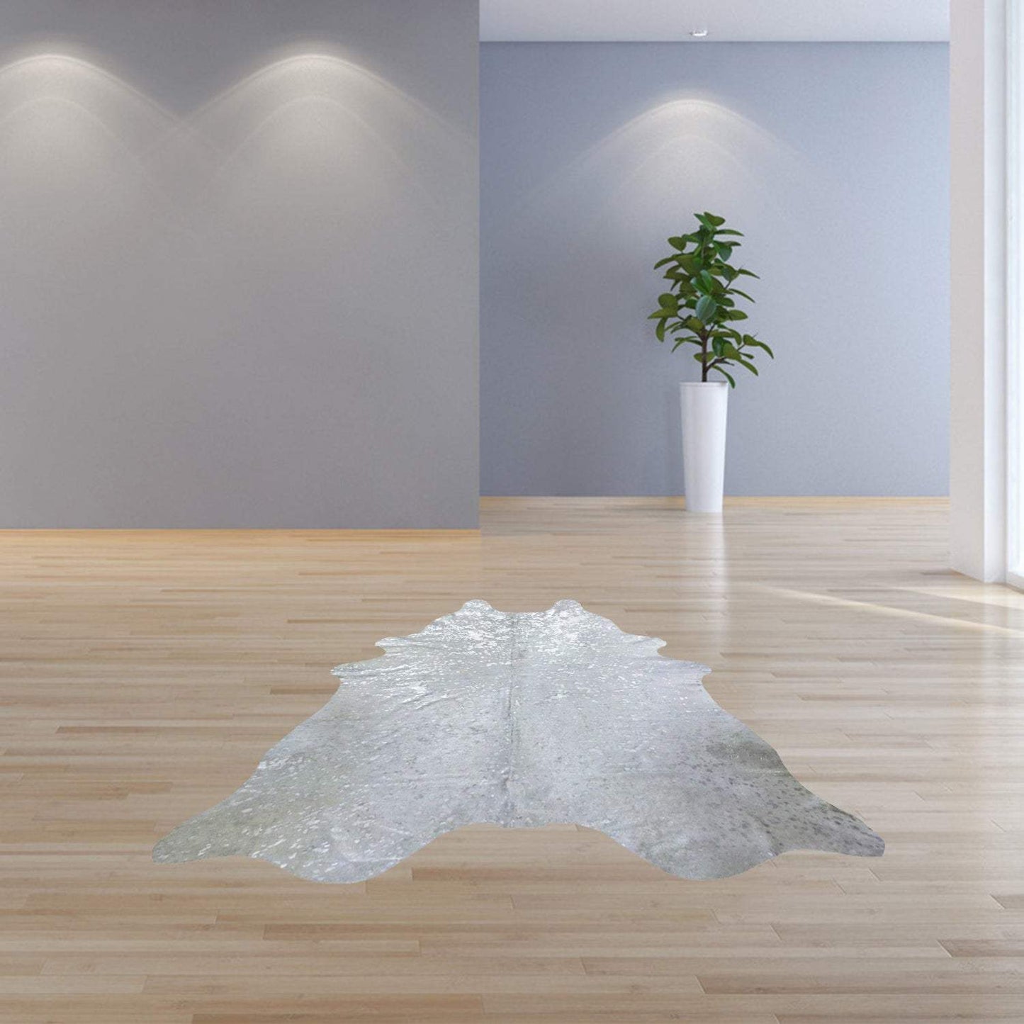 6.5 Ft Silver Devore Brindled Cowhide Rug - Homeroots - Flyclothing LLC