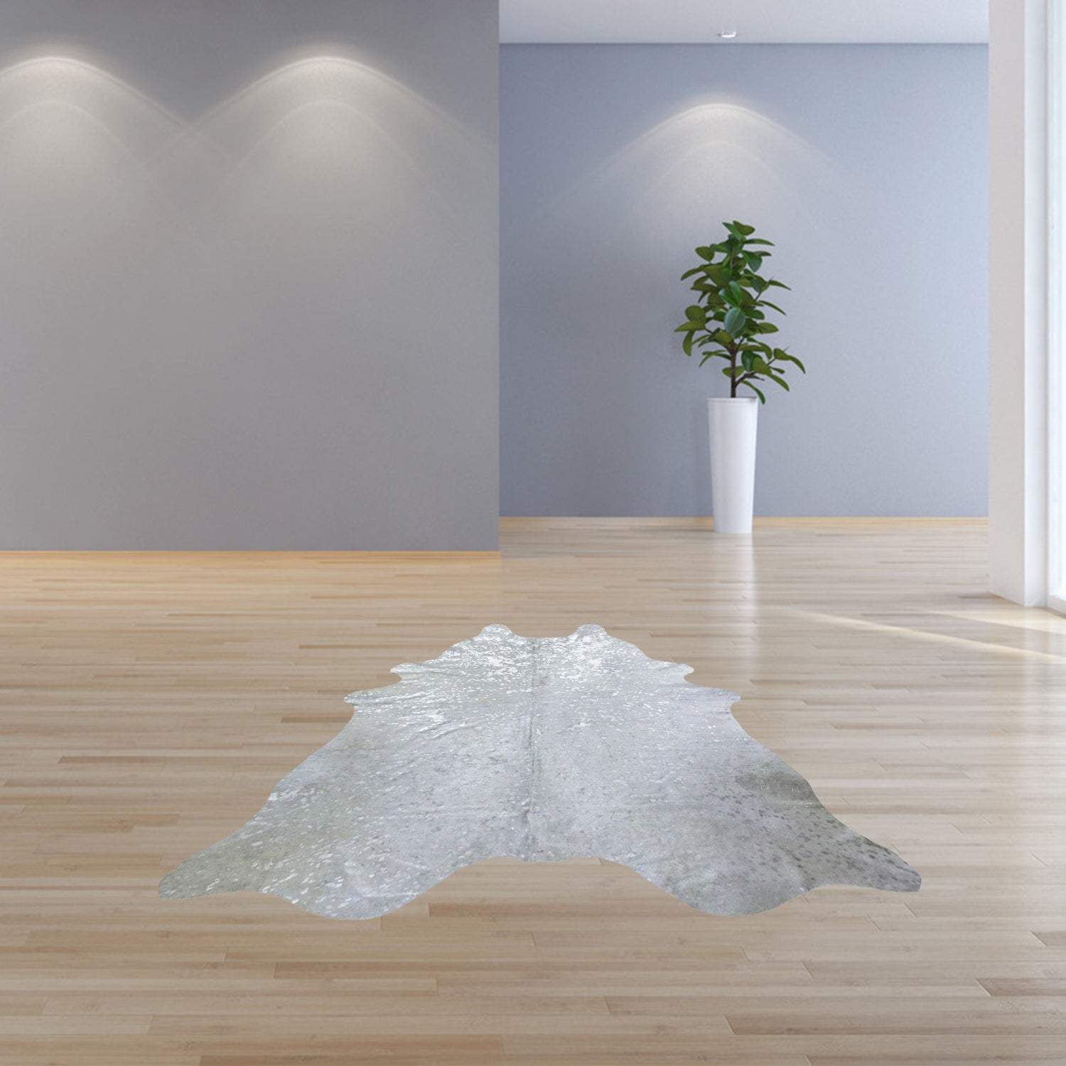 6.5 Ft Silver Devore Brindled Cowhide Rug - Homeroots - Flyclothing LLC