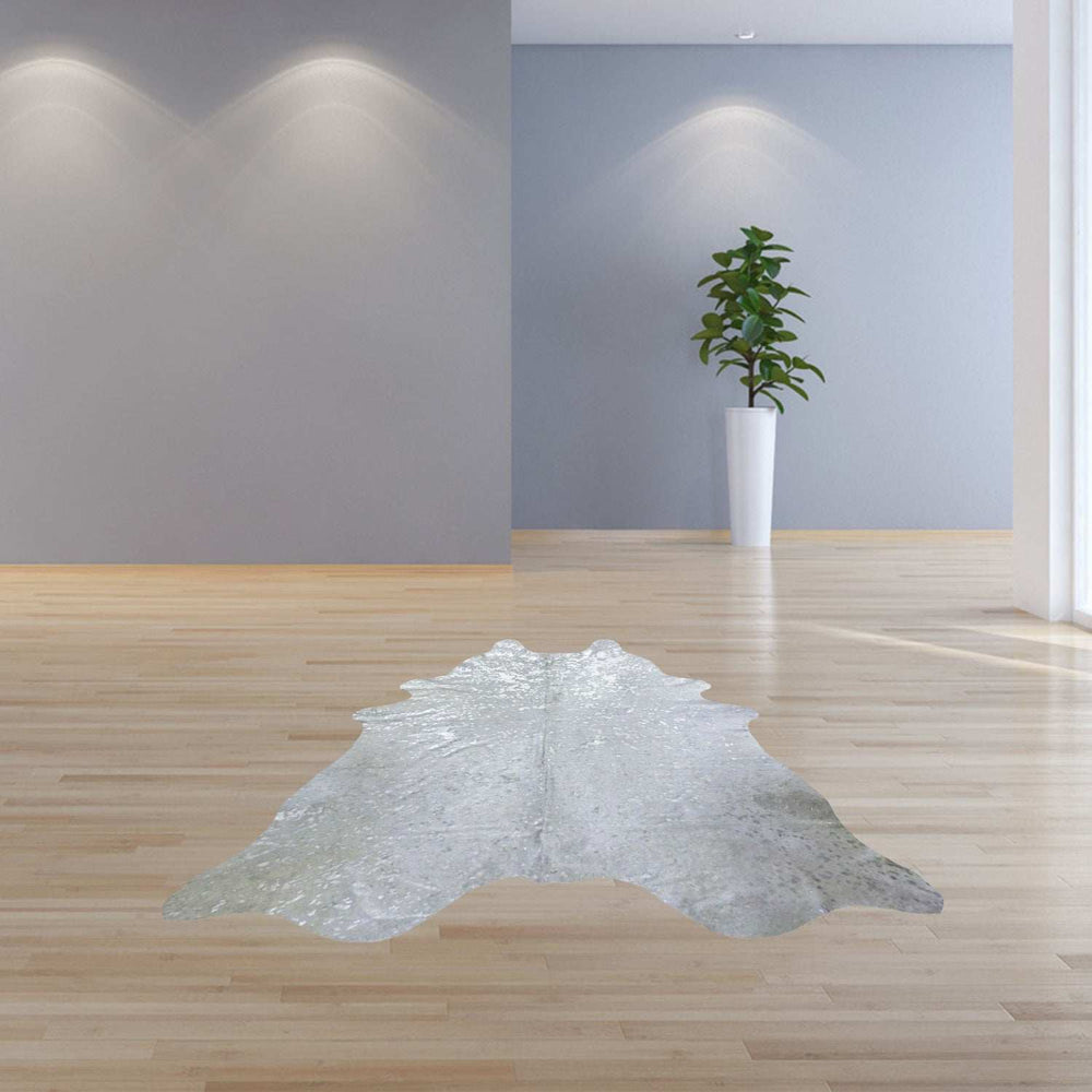 6.5 Ft Silver Devore Brindled Cowhide Rug - Homeroots - Flyclothing LLC