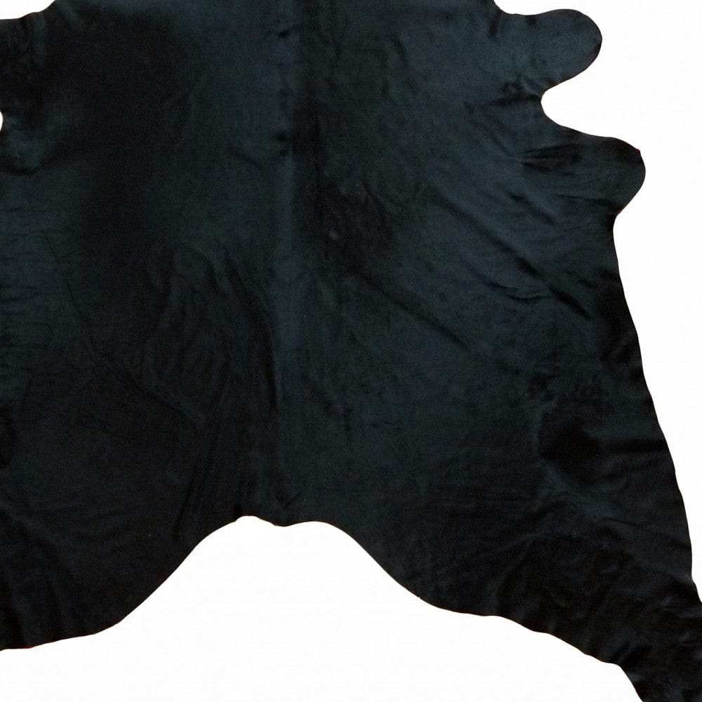 6' X 7' Black Cowhide Handmade Area Rug - Homeroots - Flyclothing LLC