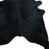 6' X 7' Black Cowhide Handmade Area Rug - Homeroots