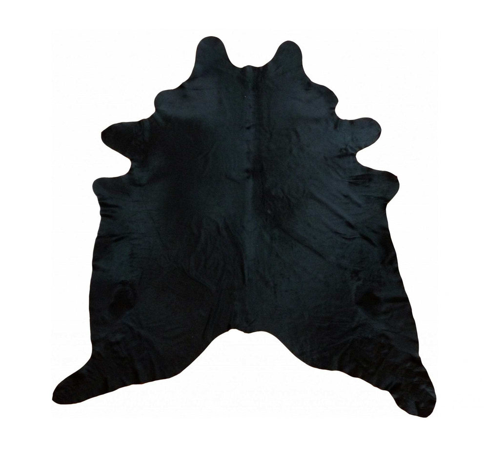 6' X 7' Black Cowhide Handmade Area Rug - Homeroots - Flyclothing LLC