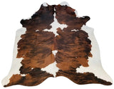 6.5 Ft  Tri-Colored Brindled Cowhide Rug - Homeroots