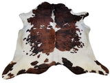 6.5 Ft  Tri-Colored Brindled Cowhide Rug - Homeroots