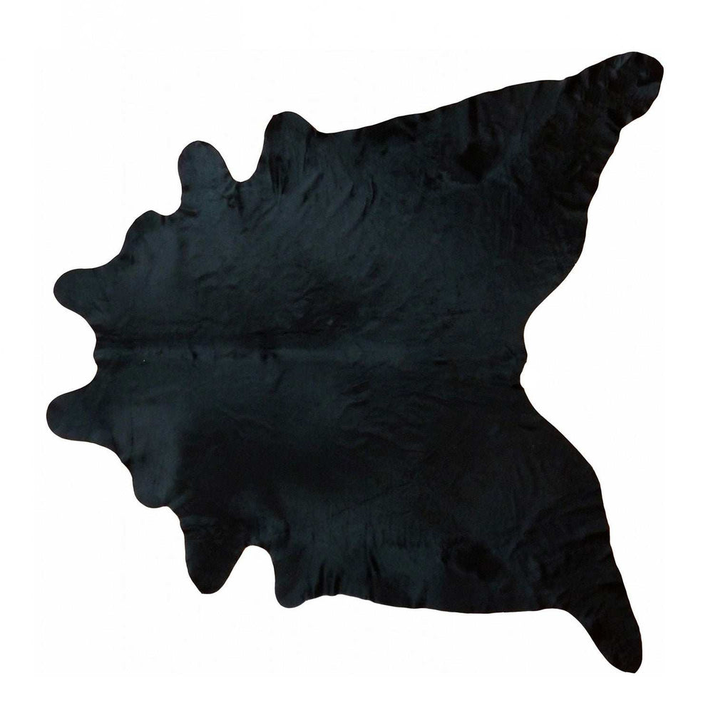 6.5 Ft Black Dyed Brindled Cowhide Rug - Homeroots - Flyclothing LLC