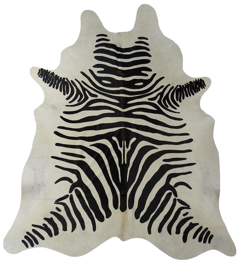 6 Ft Black And White Stenciled Cowhide Rug - Homeroots
