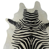 6 Ft Black And White Stenciled Cowhide Rug - Homeroots