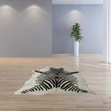 6 Ft Black And White Stenciled Cowhide Rug - Homeroots