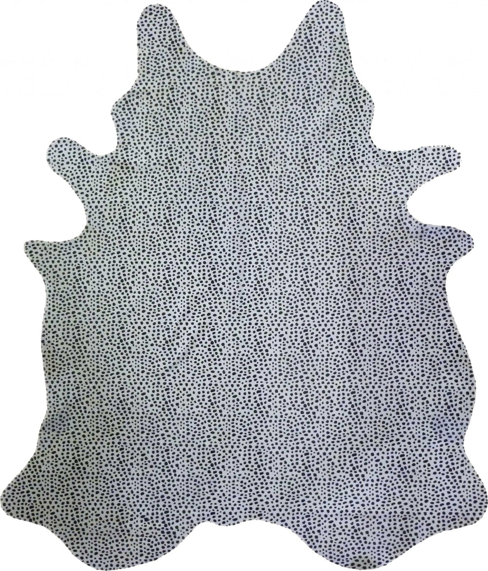 6 Ft Black And White Cheetah Stenciled Cowhide Rug - Homeroots