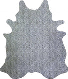 6 Ft Black And White Cheetah Stenciled Cowhide Rug - Homeroots