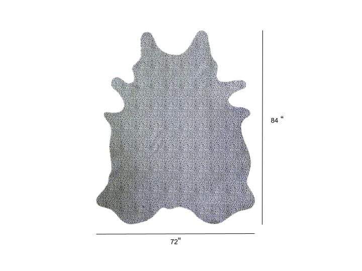 6 Ft Black And White Cheetah Stenciled Cowhide Rug - Homeroots - Flyclothing LLC