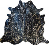 6 Ft Gold Devore On Black Stenciled Cowhide Rug - Homeroots - Flyclothing LLC