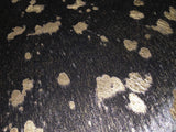 6 Ft Gold Devore On Black Stenciled Cowhide Rug - Homeroots
