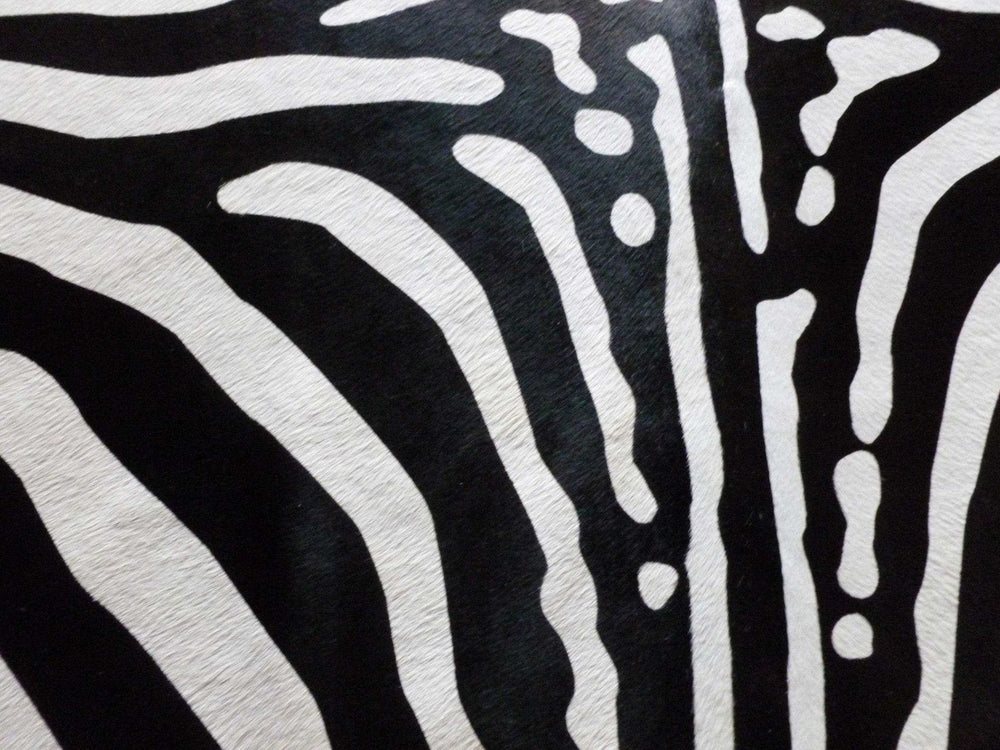 6 Ft Stenciled Reverse Zebra Cowhide Rug - Homeroots - Flyclothing LLC