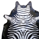 6 Ft Stenciled Reverse Zebra Cowhide Rug - Homeroots