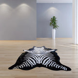6 Ft Stenciled Reverse Zebra Cowhide Rug - Homeroots