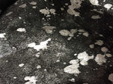 6 Ft Silver Devore On Black Stenciled Cowhide Rug - Homeroots