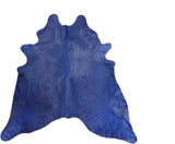 6 Ft Navy Dyed Stenciled Cowhide Rug - Homeroots