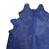 6 Ft Navy Dyed Stenciled Cowhide Rug - Homeroots