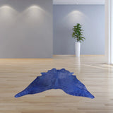 6 Ft Navy Dyed Stenciled Cowhide Rug - Homeroots