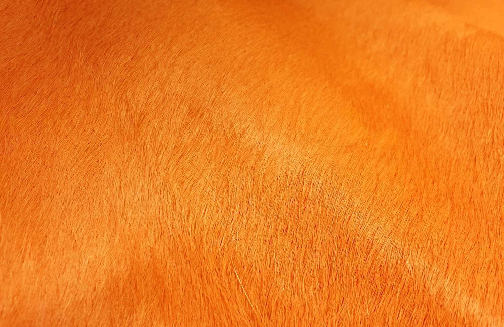 6 Ft Vibrant Orange Stenciled Cowhide Rug - Homeroots - Flyclothing LLC