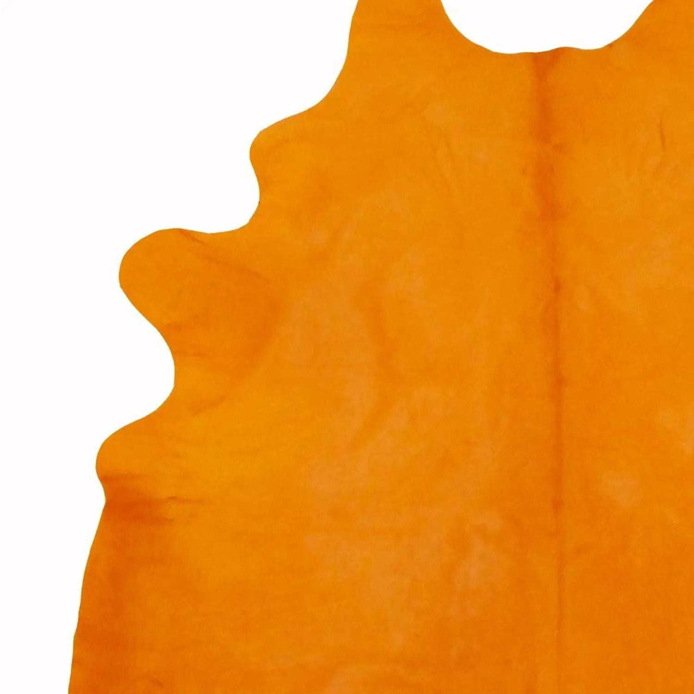 6 Ft Vibrant Orange Stenciled Cowhide Rug - Homeroots - Flyclothing LLC