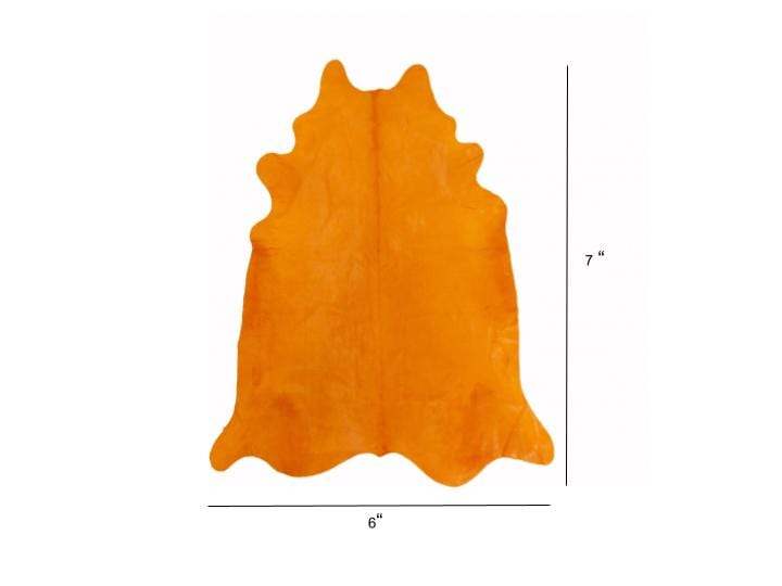6 Ft Vibrant Orange Stenciled Cowhide Rug - Homeroots - Flyclothing LLC