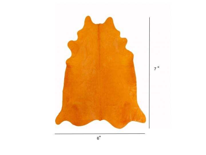 6 Ft Vibrant Orange Stenciled Cowhide Rug - Homeroots - Flyclothing LLC
