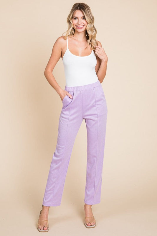 Culture Code Full Size Pin Tuck Detail Slim Pants - Trendsi