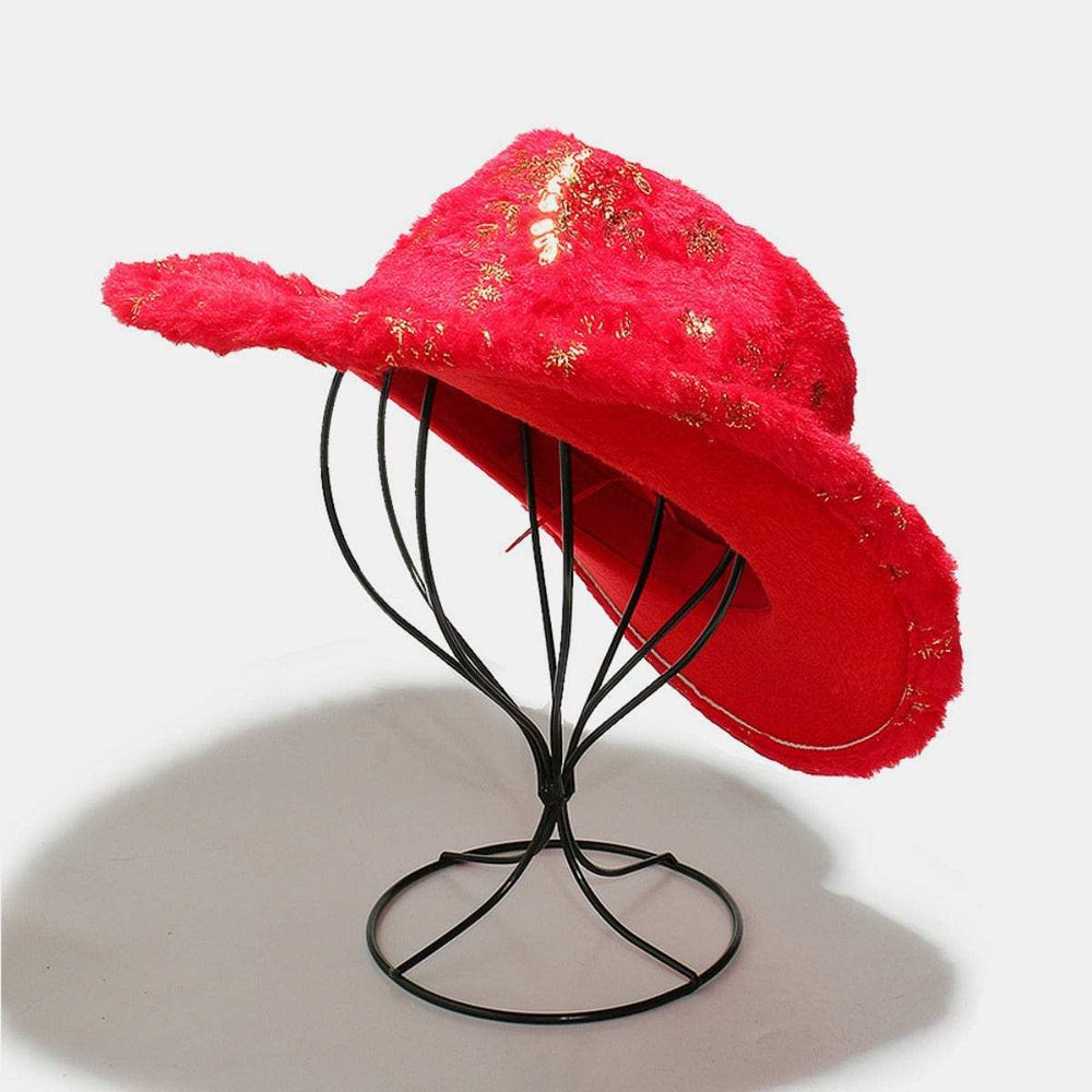 Fuzzy Snowflakes Polyester Hat - Trendsi - Flyclothing LLC