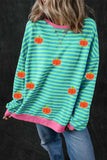 Pumpkin Striped Long Sleeve Sweatshirt - Trendsi - Flyclothing LLC