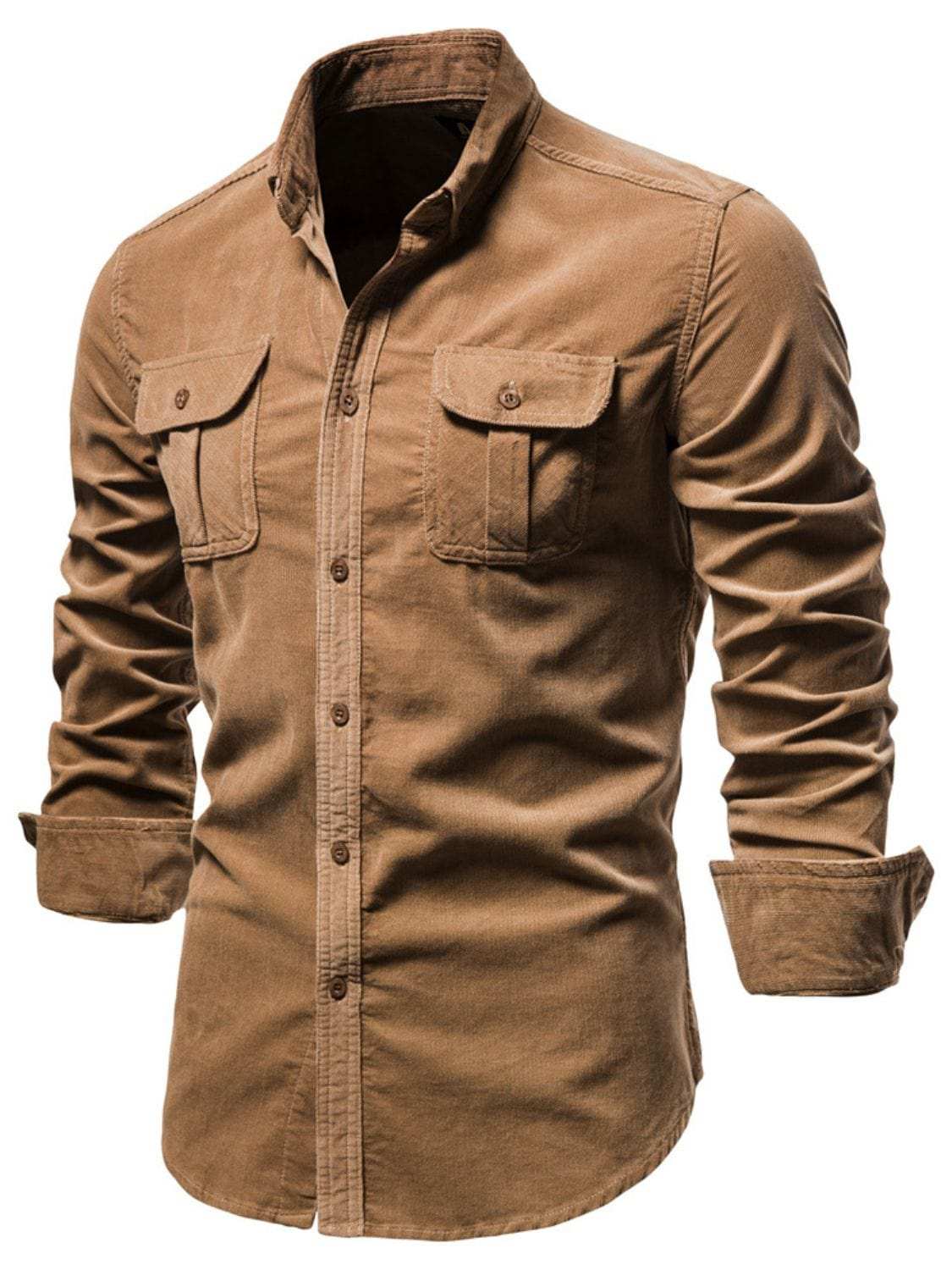 Men's Full Size Button Down Collared Neck Shirt Plus Size - Trendsi - Flyclothing LLC
