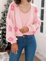 Floral Open Front Cardigan - Trendsi - Flyclothing LLC