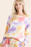 BiBi Tie Dye French Terry Top and Shorts Set - Trendsi - Flyclothing LLC