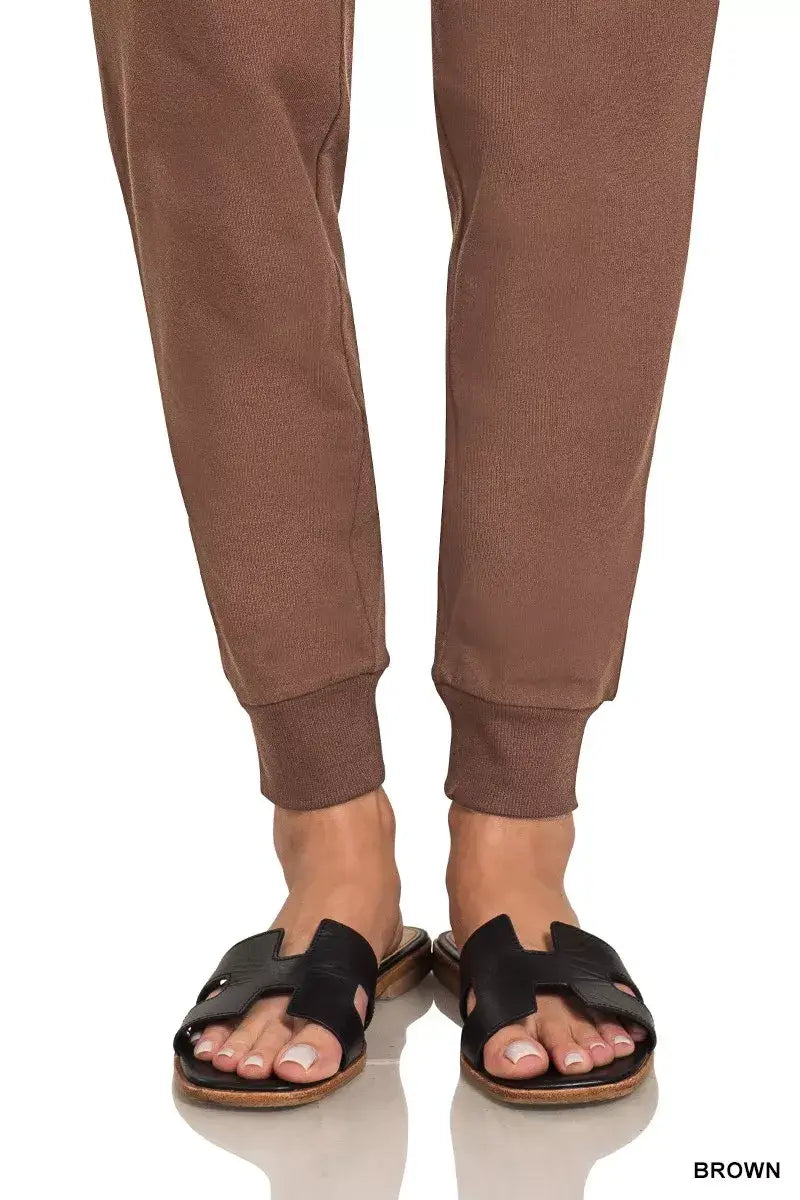 Zenana Drawstring Cotton Joggers with Pockets - Trendsi - Flyclothing LLC