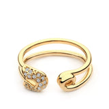 Zircon Double Band Open Ring - Trendsi - Flyclothing LLC