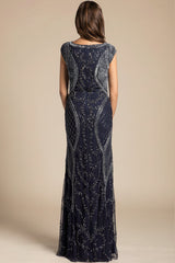 Lara 33609 - Cap Sleeve Modestly Covered Dress