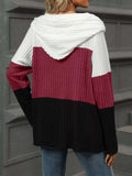 Color Block Half Zip Hooded Top - Trendsi - Flyclothing LLC