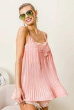 BiBi Front Lace Detailed Pleated Chiffon Cami - Trendsi - Flyclothing LLC