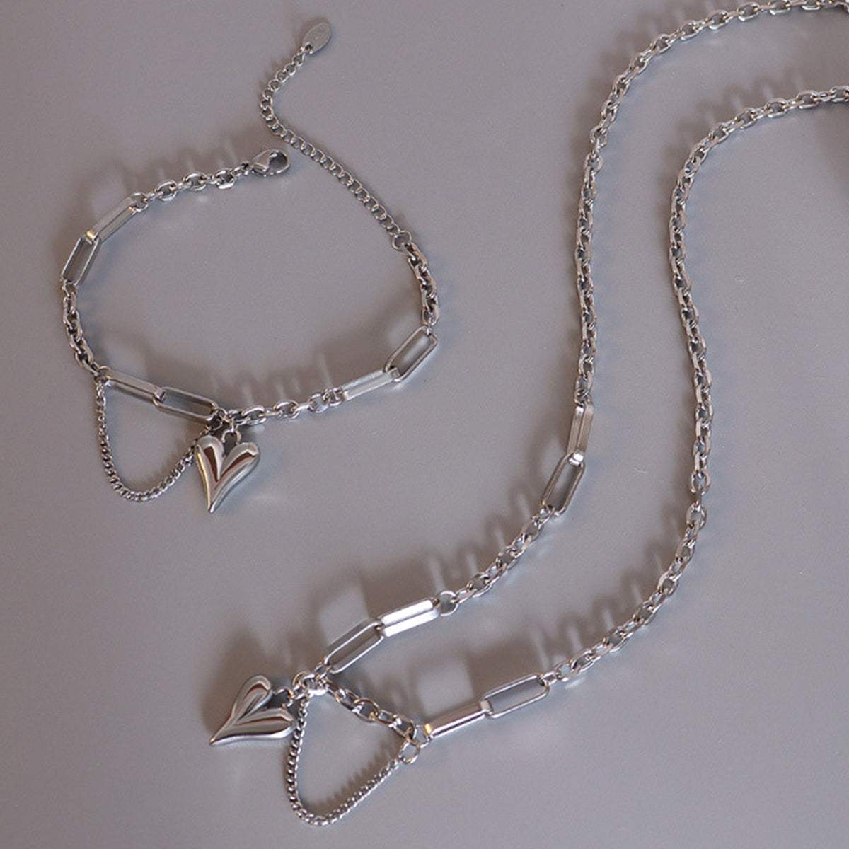 Titanium Steel Heart Pendant Necklace - Trendsi - Flyclothing LLC