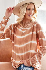 BiBi Tie Dye French Terry T-Shirt With Side Slits - Trendsi - Flyclothing LLC