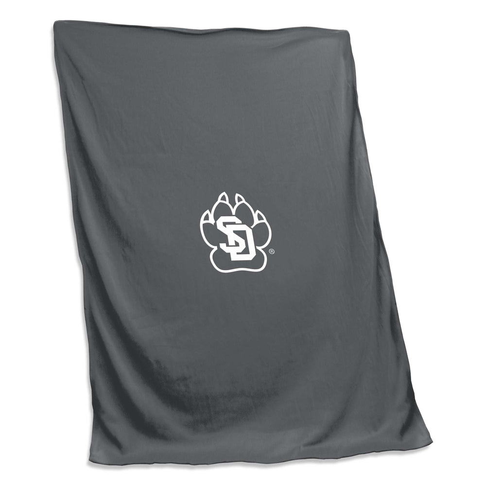 South Dakota SD Paw Charcoal Sweatshirt Blanket (Screened) - Logo Brands - Flyclothing LLC