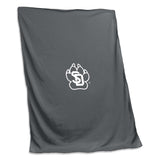 South Dakota SD Paw Charcoal Sweatshirt Blanket (Screened) - Logo Brands - Flyclothing LLC