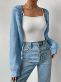 Honey Open Front Long Sleeve Cropped Cardigan - Trendsi - Flyclothing LLC