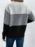 Color Block Boat Neck Sweater - Trendsi - Flyclothing LLC