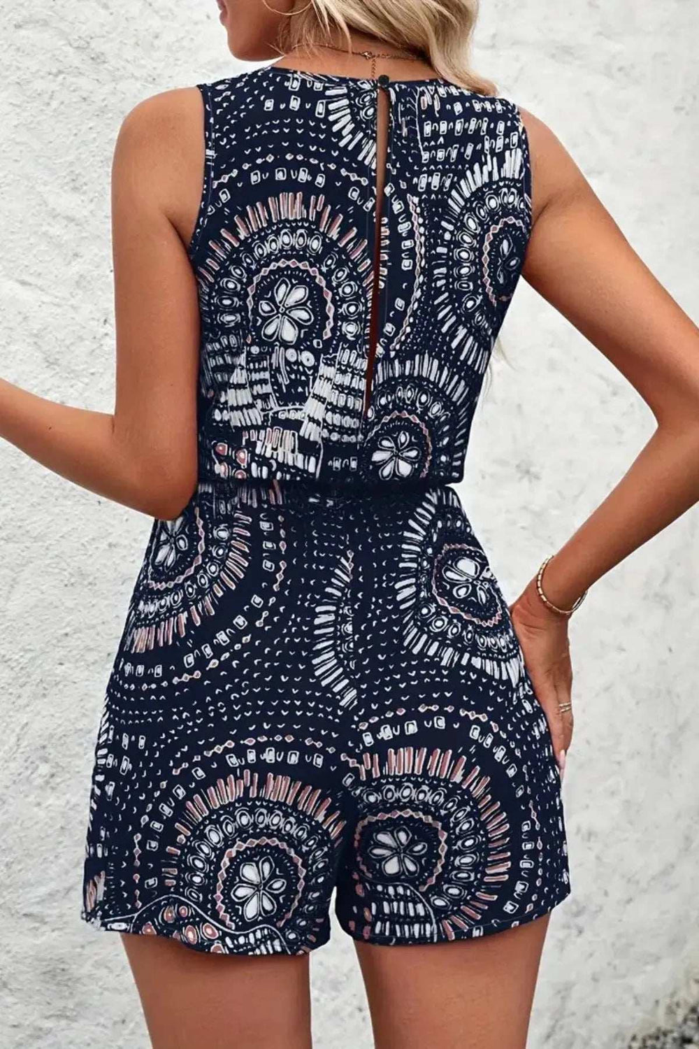 Boho Floral Print Sleeveless Summer Romper - Trendsi - Flyclothing LLC